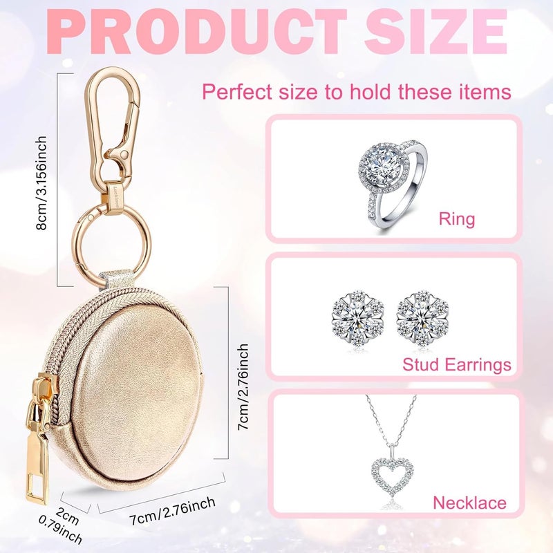 LUCKINEE Jewelry Ring Holder with Keychain, Small Travel Ring Holder Keychain, Mini Ring Box Case, Portable Gym Ring Holder for Women Manï¼ŒEarring Necklace Holder Box - Image 4