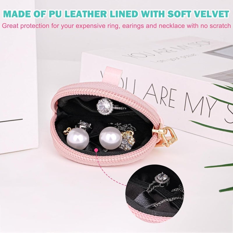 LUCKINEE Jewelry Ring Holder with Keychain, Small Travel Ring Holder Keychain, Mini Ring Box Case, Portable Gym Ring Holder for Women Manï¼ŒEarring Necklace Holder Box - Image 2