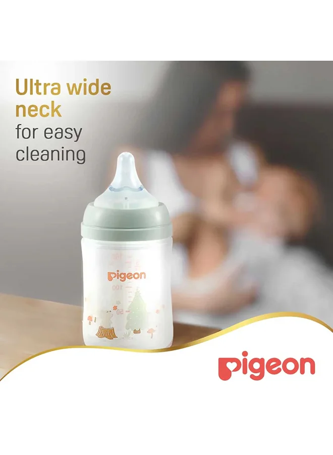 pigeon Softouch Wide Neck Peristaltic Plus Decorated Nursing Bottle, SS Nipple Size, Bpa Free, 0+ Months, 160ML - Assorted