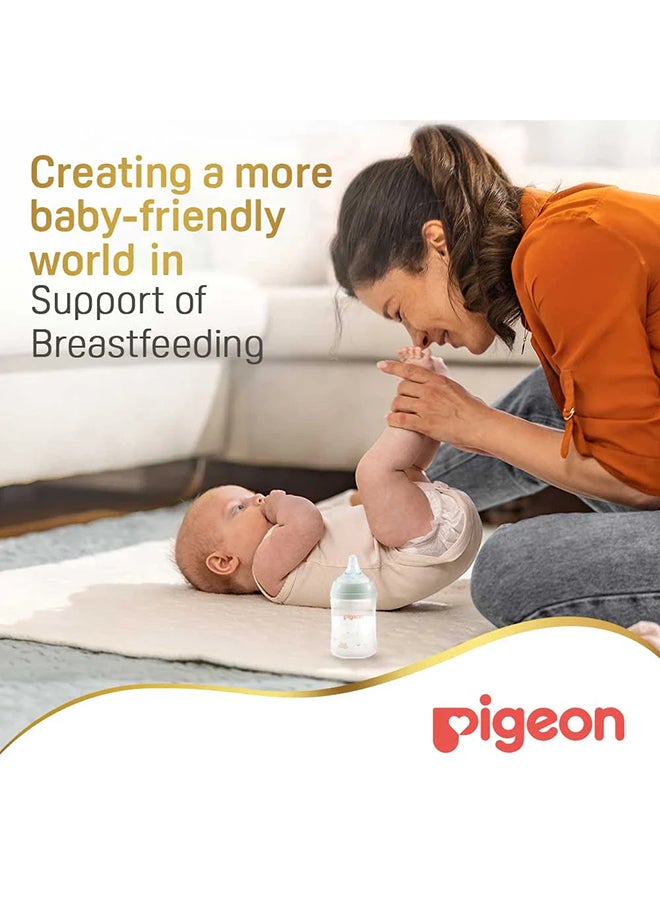 pigeon Softouch Wide Neck Peristaltic Plus Decorated Nursing Bottle, SS Nipple Size, Bpa Free, 0+ Months, 160ML - Assorted - Image 5