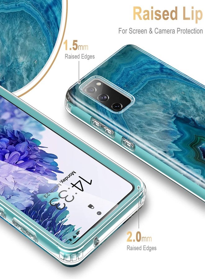 Esdot Compatible with Samsung Galaxy S20 FE Case with Built-in Screen Protector,with Fashionable Designs for Women Girls,Protective Phone Case for Galaxy S20 FE 6.5" Agate Stone - Image 5