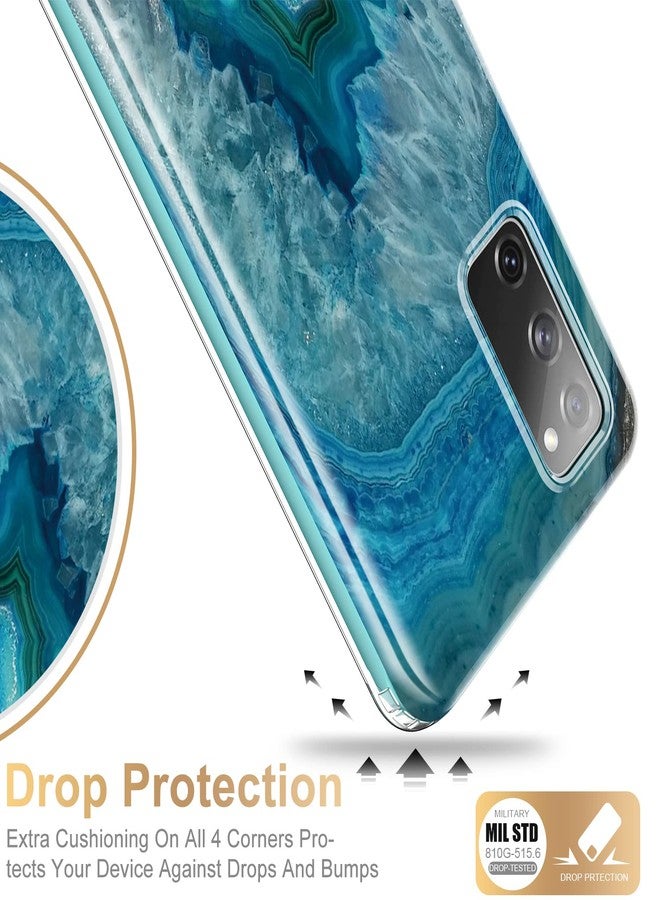 Esdot Compatible with Samsung Galaxy S20 FE Case with Built-in Screen Protector,with Fashionable Designs for Women Girls,Protective Phone Case for Galaxy S20 FE 6.5" Agate Stone - Image 4