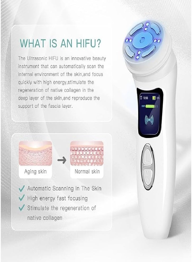Upgraded wireless facial beauty instrument, wrinkle removal 4 in 1, high-intensity focused ultrasound, suitable for eyes, chin and neck - Image 2