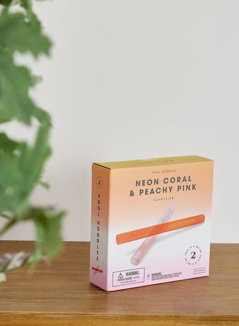 SUNNY LIFE Pool Noodle Neon Coral- Peachy Pink Set Of 2
