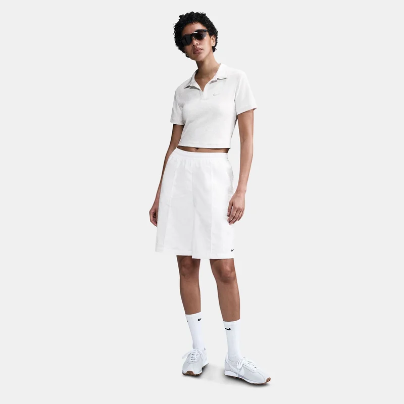 Nike White Women's Sportswear Essential Polo Shirt for Women | Best Price UAE