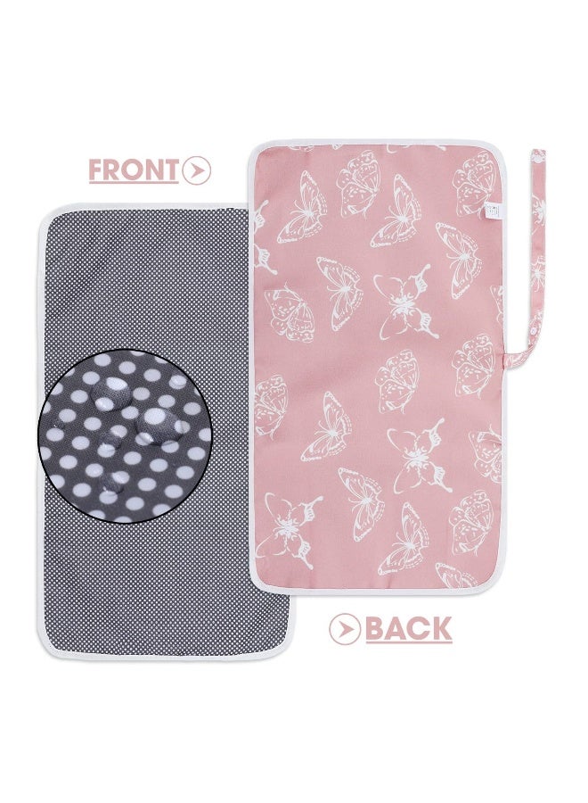 Portable Baby Changing Pad Waterproof Foldable Travel Changing Mat for Toddlers Baby Newborns Sweet Pink Butterfly - Image 4