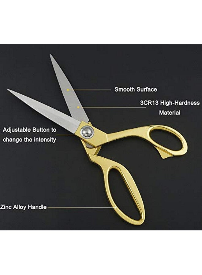 إيفر ماركت مقص خياط حاد من الفولاذ المقاوم للصدأ للملابس والخياطة وقطع الأقمشة والحرف اليدوية ومقص مطبخ قابل للتعديل، ذهبي (9.5 بوصة) - Image 3