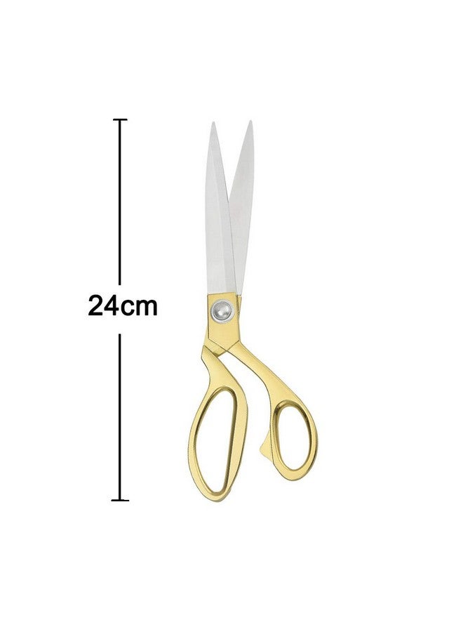 إيفر ماركت مقص خياط حاد من الفولاذ المقاوم للصدأ للملابس والخياطة وقطع الأقمشة والحرف اليدوية ومقص مطبخ قابل للتعديل، ذهبي (9.5 بوصة) - Image 2
