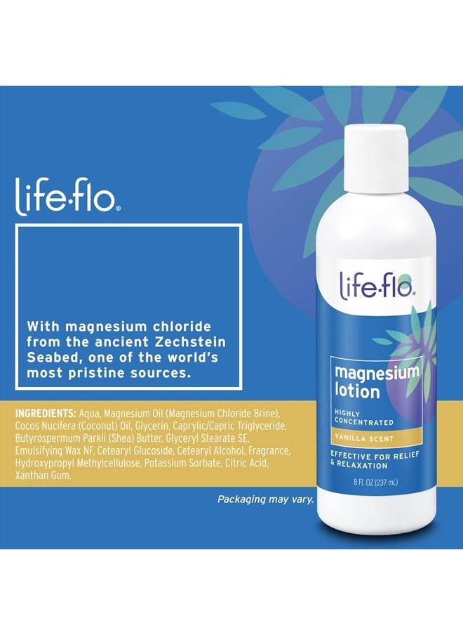 Life-flo Life-flo Magnesium Lotion, Vanilla Scent - Relief and Relaxation with Magnesium Chloride from The Zechstein Seabed - Dermatologist Tested, Hypoallergenic, 60-Day Guarantee, Not Tested on Animals, 8oz  - Image 2