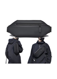 Weixer Sling Bag Men's Shoulder Bag Casual Sports Fashion Women's and Men's Running Waist Bag Crossbody Waist Bag with Adjustable Shoulder Strap Backpack Black 25.00*6.00*14.00cm  - Image 1