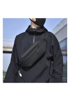 Weixer Sling Bag Men's Shoulder Bag Casual Sports Fashion Women's and Men's Running Waist Bag Crossbody Waist Bag with Adjustable Shoulder Strap Backpack Black 25.00*6.00*14.00cm  - Image 2
