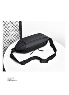 Weixer Sling Bag Men's Shoulder Bag Casual Sports Fashion Women's and Men's Running Waist Bag Crossbody Waist Bag with Adjustable Shoulder Strap Backpack Black 25.00*6.00*14.00cm  - Image 3