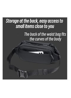 Weixer Sling Bag Men's Shoulder Bag Casual Sports Fashion Women's and Men's Running Waist Bag Crossbody Waist Bag with Adjustable Shoulder Strap Backpack Black 25.00*6.00*14.00cm  - Image 4