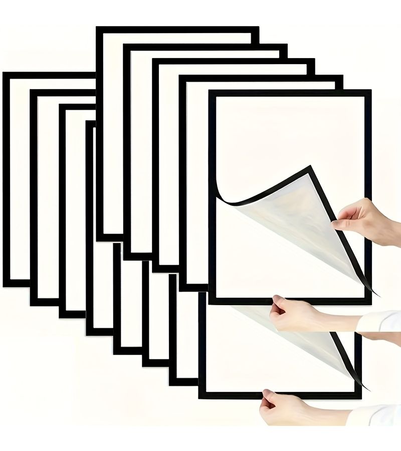 13pcs A3 Black Photo Frame Set Magnetic Wall Hanging Front Opening Waterproof Plastic Frames For Home Office Decor - Image 3