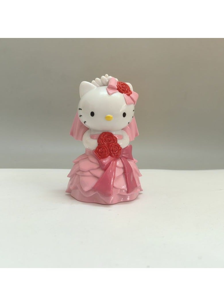 general 2 Pieces of Hello Kitty Wedding Character Model Anime PVC Model Decorations Gift Home Decoration, 10cm - Image 2