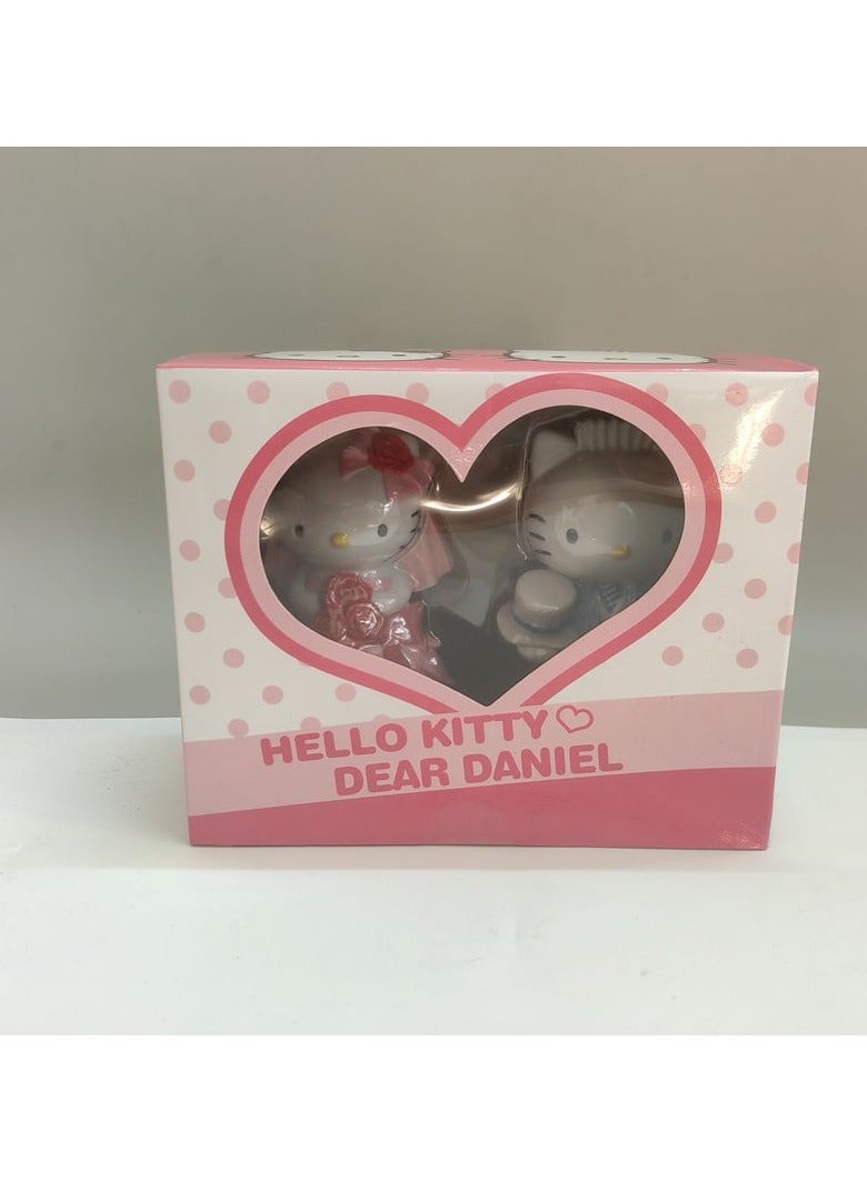general 2 Pieces of Hello Kitty Wedding Character Model Anime PVC Model Decorations Gift Home Decoration, 10cm - Image 4