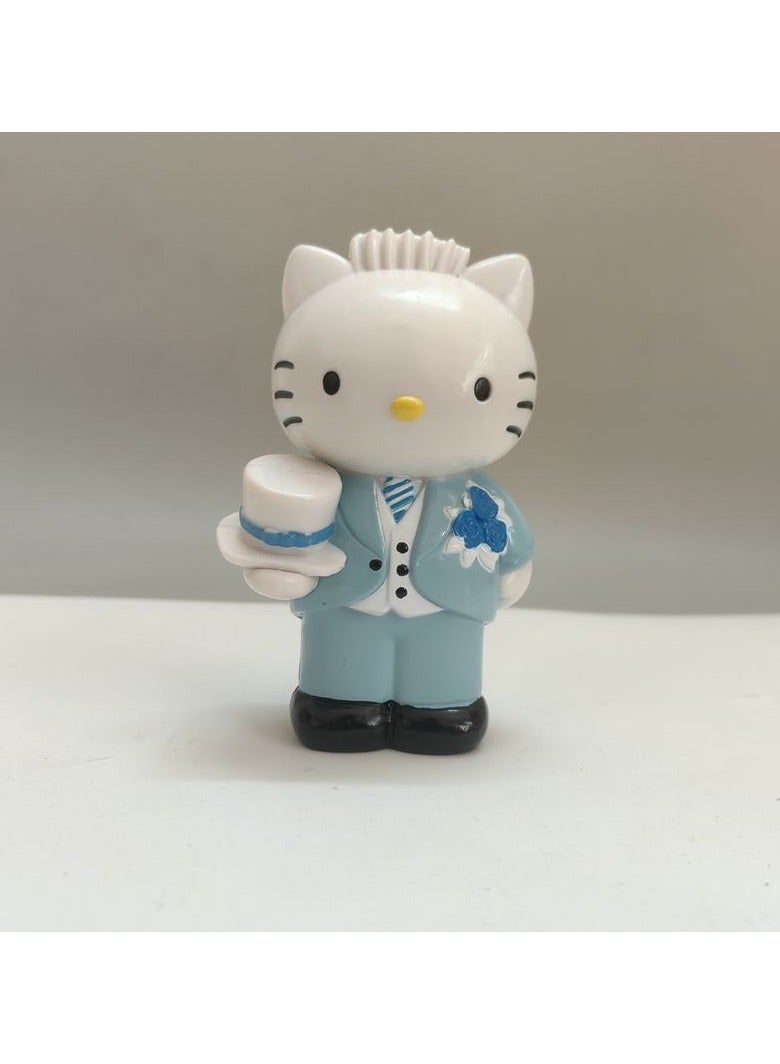 general 2 Pieces of Hello Kitty Wedding Character Model Anime PVC Model Decorations Gift Home Decoration, 10cm - Image 3