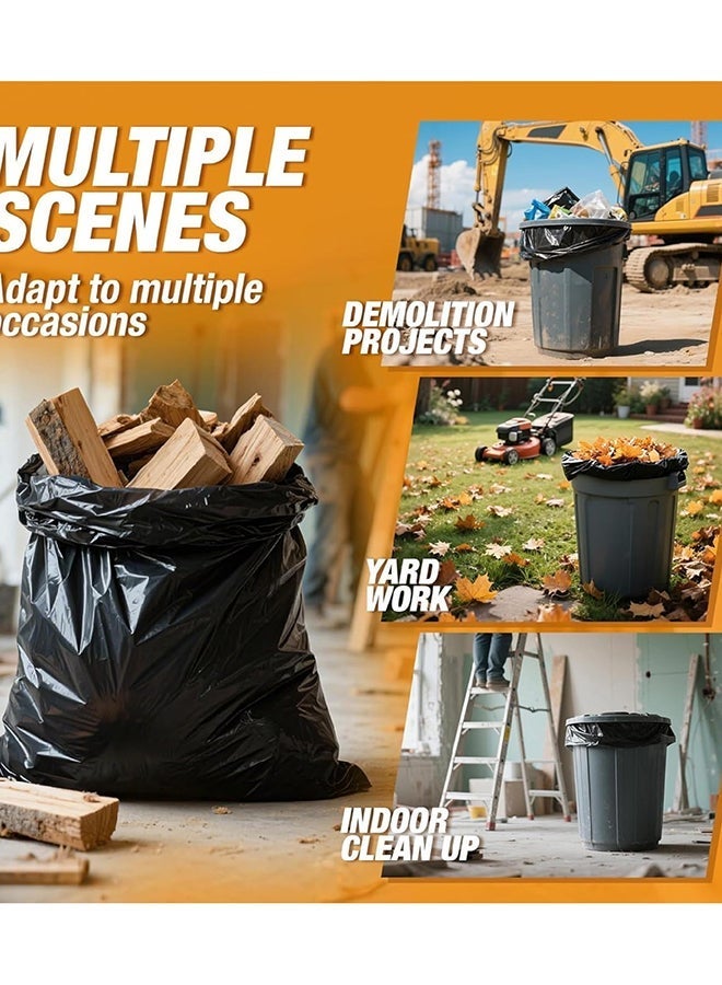 Enviro Guard Black Garbage Bags Large 55 Gallons (80 x 110 cm) – Heavy Duty Flat Type Trash Bags, Strong & Leak Resistant Bin Liners – 15 Bags per Pack, Pack of 3 (45 Bags Total) - Image 2