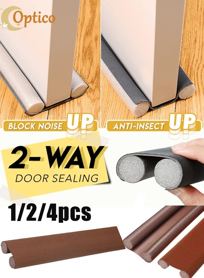 Optico Door Draft Stopper, 96 cm Length Under Door Seal, Door Sweep for Exterior & Interior Doors, Door Bottom Draft Blocker Dust and Noise Insulation  Twin Door Draft Stopper Adjustable Door Foam Seal Strip Breeze Blocker, Noise Sound Light Smell Blocker for Doors  - Image 1