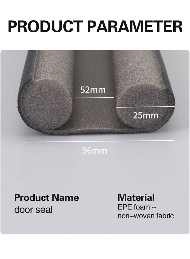 Optico Door Draft Stopper, 96 cm Length Under Door Seal, Door Sweep for Exterior & Interior Doors, Door Bottom Draft Blocker Dust and Noise Insulation  Twin Door Draft Stopper Adjustable Door Foam Seal Strip Breeze Blocker, Noise Sound Light Smell Blocker for Doors  - Image 2