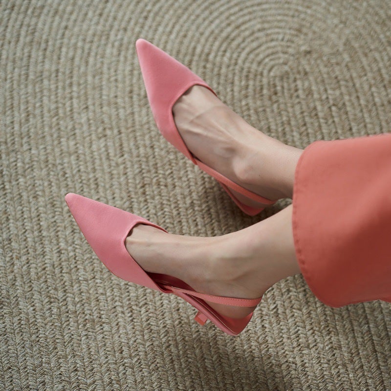 French-Style Pointed Toe Mule Shoes With Open Back, 2025 Autumn New Versatile Low-Heeled Shoes For Commuting - Image 3