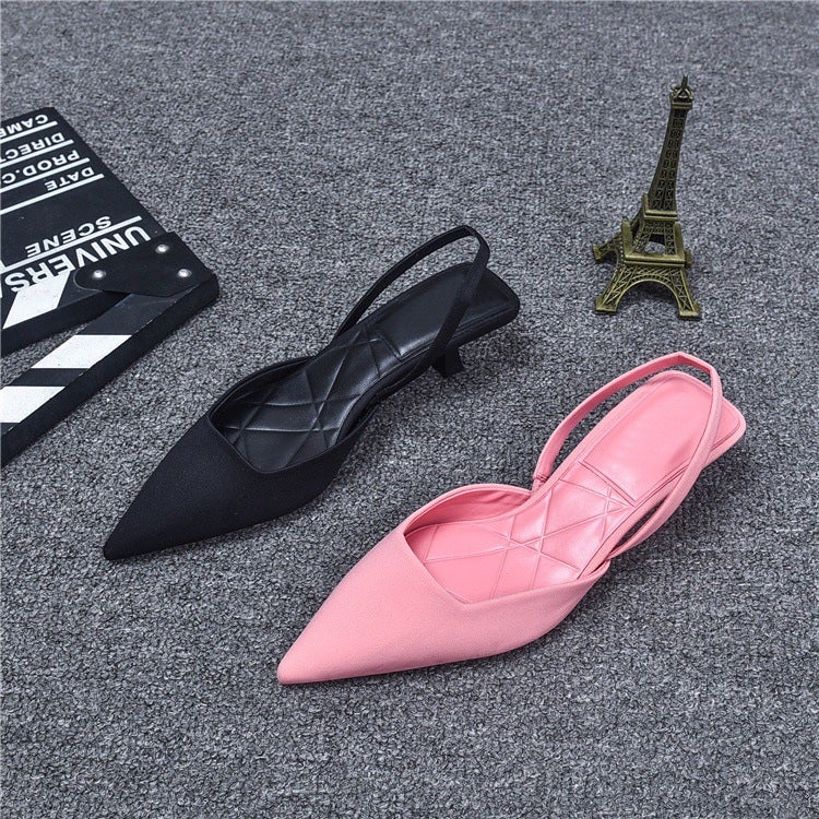 French-Style Pointed Toe Mule Shoes With Open Back, 2025 Autumn New Versatile Low-Heeled Shoes For Commuting - Image 5