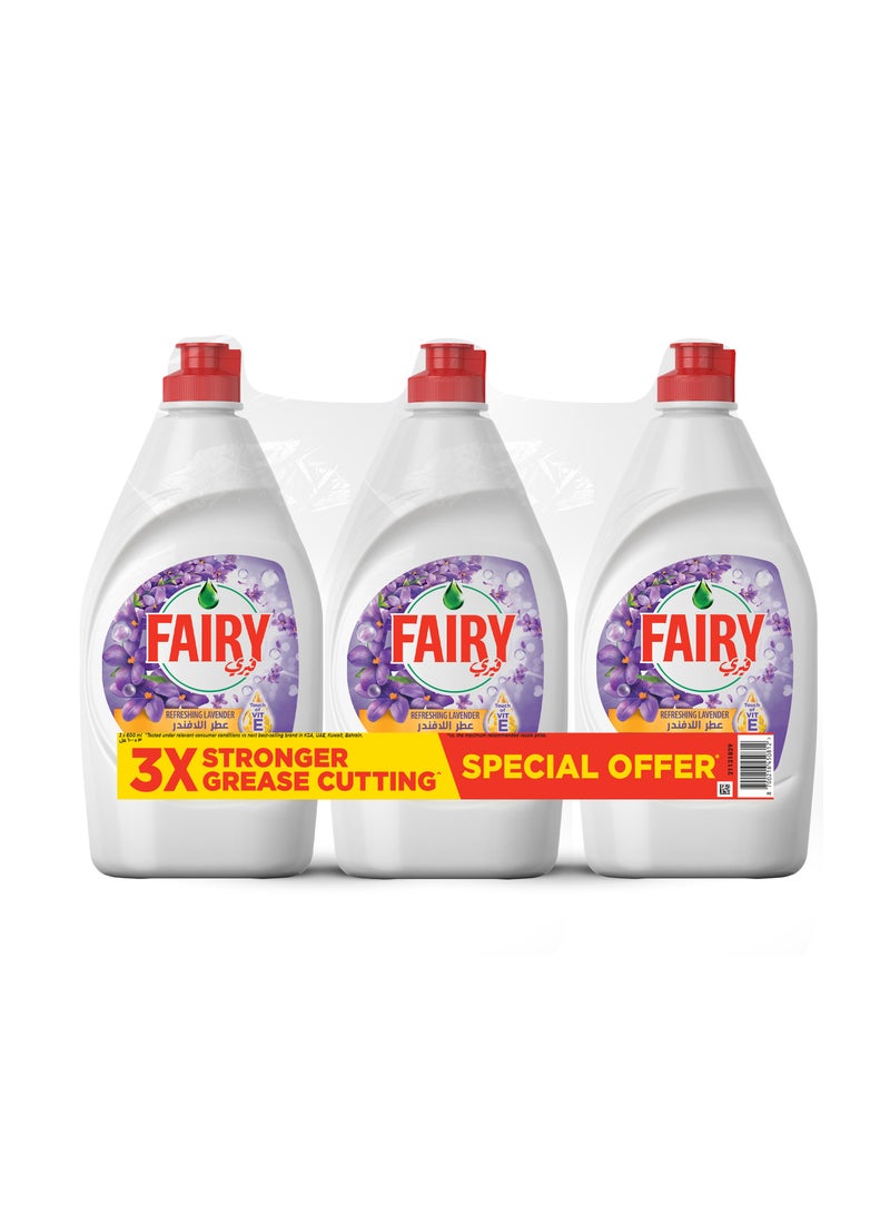 Fairy Dishwashing Liquid Refreshing Lavender 3 x 600ml - Image 1