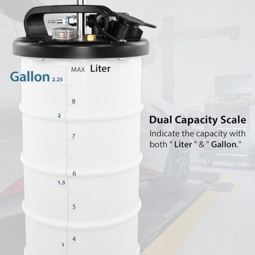 FIRSTINFO TOOLS FIT YOUR NEEDS FIRSTINFO A1108USY5 Patented Third Generation 9L / 2.3 Gallon Pneumatic/Manual Oil Vacuum Extractor | Safety Pressure Gauge | 51 Inch Tube | 11.8 feet Tubes Length | Thinnest Tube | Taiwan - Image 4