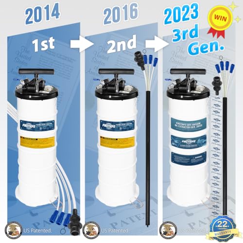 FIRSTINFO TOOLS FIT YOUR NEEDS FIRSTINFO A1108USY5 Patented Third Generation 9L / 2.3 Gallon Pneumatic/Manual Oil Vacuum Extractor | Safety Pressure Gauge | 51 Inch Tube | 11.8 feet Tubes Length | Thinnest Tube | Taiwan - Image 2
