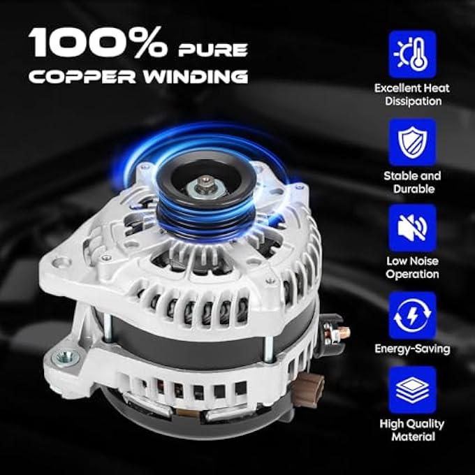 SEHNSUCHT New Alternator Replacement for Ford F-150 3.5L 3.7L 2012-2014, for Ford F-150 3.5L 2015-2017 (Without AC Power Outlet), High Output Alternator Replace for 11624, CL3T-10300-BA, CL3Z-10346-B - Image 5