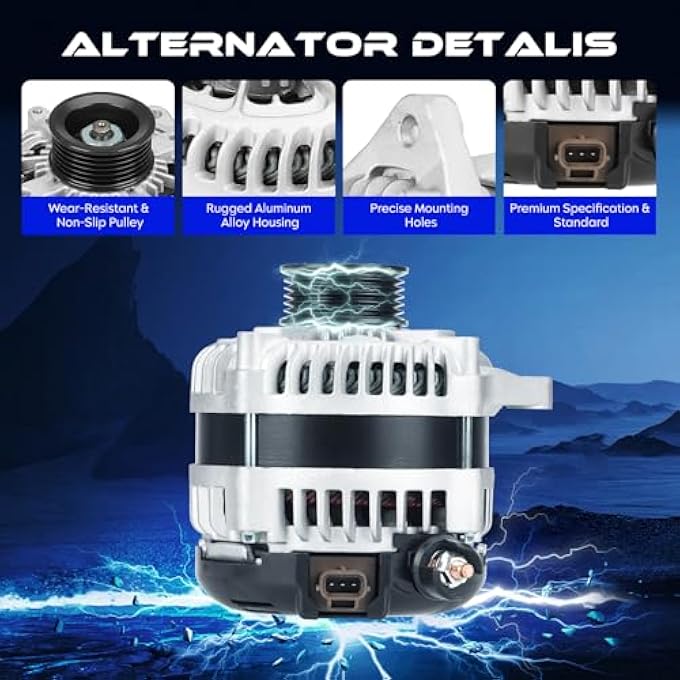 SEHNSUCHT New Alternator Replacement for Ford F-150 3.5L 3.7L 2012-2014, for Ford F-150 3.5L 2015-2017 (Without AC Power Outlet), High Output Alternator Replace for 11624, CL3T-10300-BA, CL3Z-10346-B - Image 3