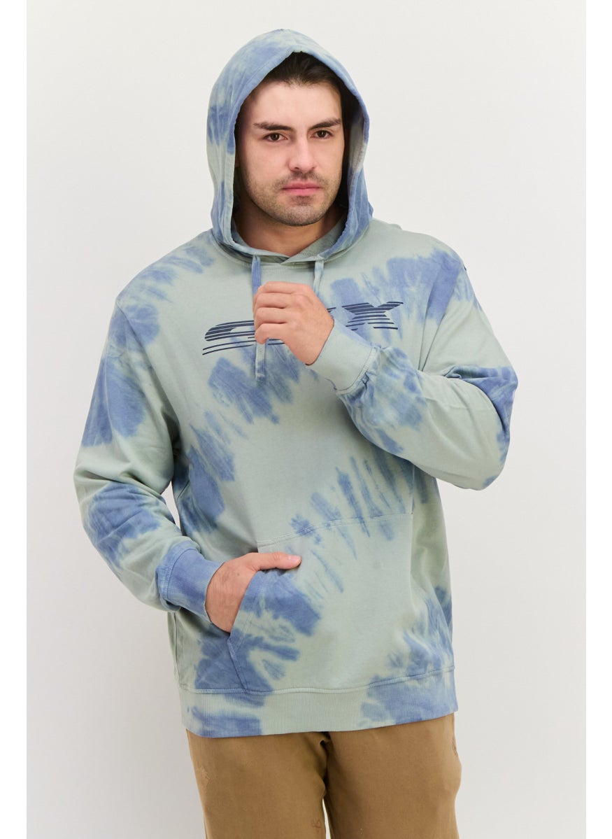 SKECHERS Men Sportswear Fit Long Sleeves Outdoor Sweatshirt, Blue Tie Dye  - Image 1