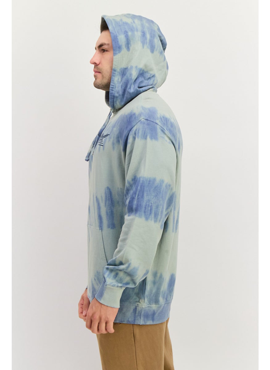 SKECHERS Men Sportswear Fit Long Sleeves Outdoor Sweatshirt, Blue Tie Dye  - Image 2