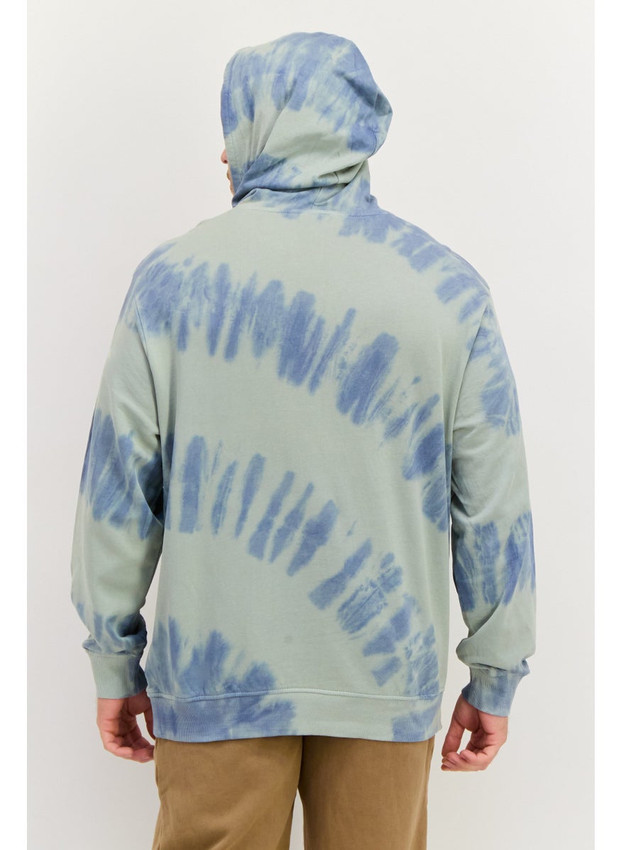 SKECHERS Men Sportswear Fit Long Sleeves Outdoor Sweatshirt, Blue Tie Dye  - Image 3