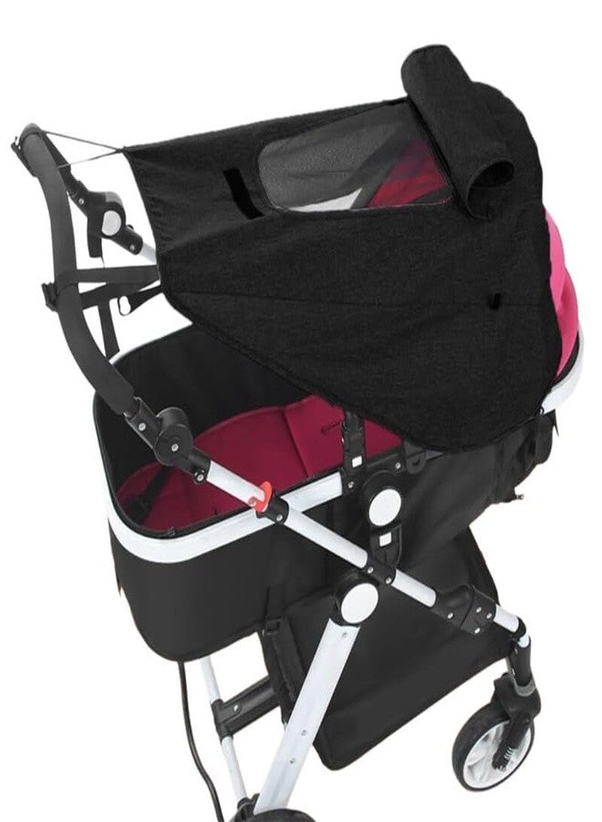 Iywish Waterproof Baby Stroller Sun Shade Stroller Shade Extender Canopy Pram Sun Protection UPF50+ Blackout Cover Shield Pushchair Baby Car Seat Strollers Awning Sunshade Extension with Viewing Window - Image 1