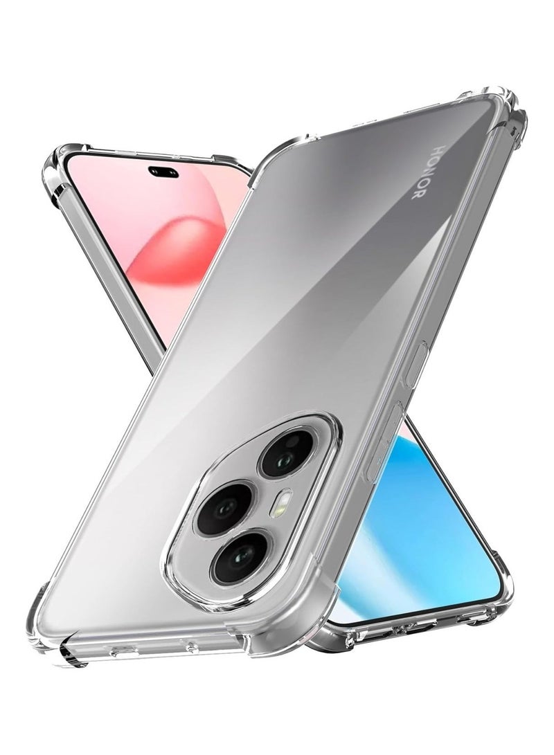 جراب شفاف من مادة TPU لهاتف Honor 400 Pro، غطاء حماية مقاوم للصدمات بأربع زوايا، شفاف - Image 1