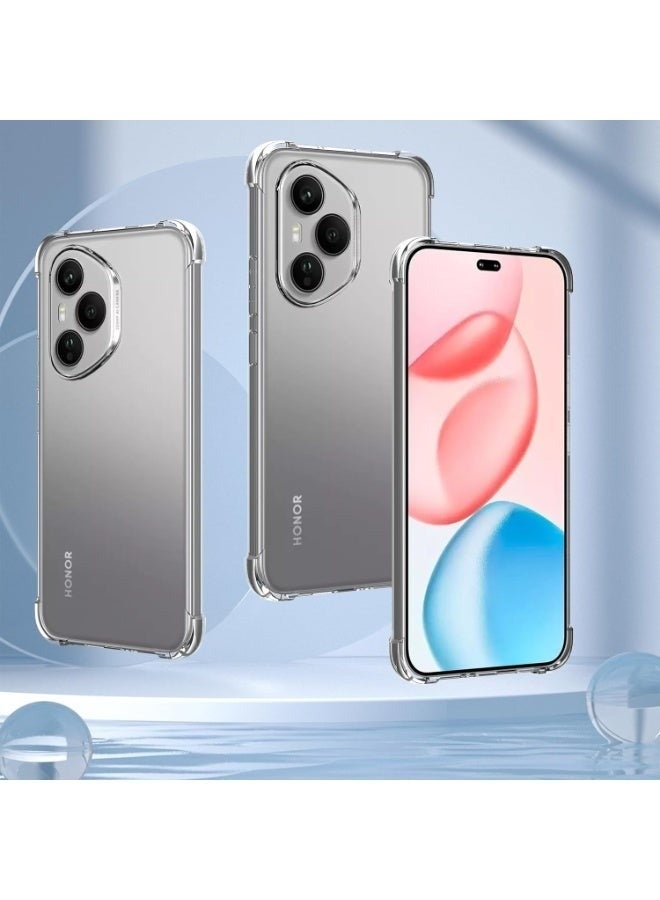 جراب شفاف من مادة TPU لهاتف Honor 400 Pro، غطاء حماية مقاوم للصدمات بأربع زوايا، شفاف - Image 2