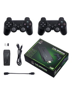 وحدة تحكم الألعاب الكلاسيكية Game Stick 4K مع وحدتي ألعاب لاسلكيتين 2.4G ومشغلين ثنائي إخراج HDMI مدمج في أكثر من 3500 لعبة متوافقة مع جهاز عرض كمبيوتر محمول يعمل بنظام Android TV PC