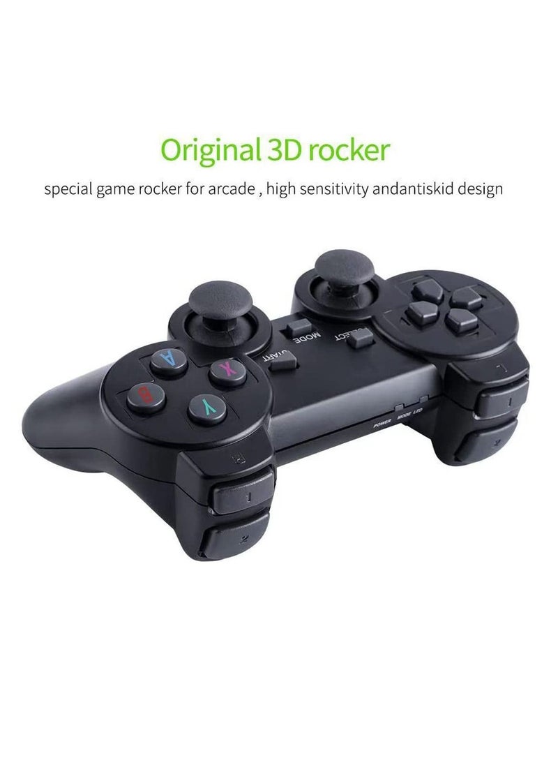 جايم - وحدة تحكم الألعاب الكلاسيكية Game Stick 4K مع وحدتي ألعاب لاسلكيتين 2.4G ومشغلين ثنائي إخراج HDMI مدمج في أكثر من 3500 لعبة متوافقة مع جهاز عرض كمبيوتر محمول يعمل بنظام Android TV PC - Image 1