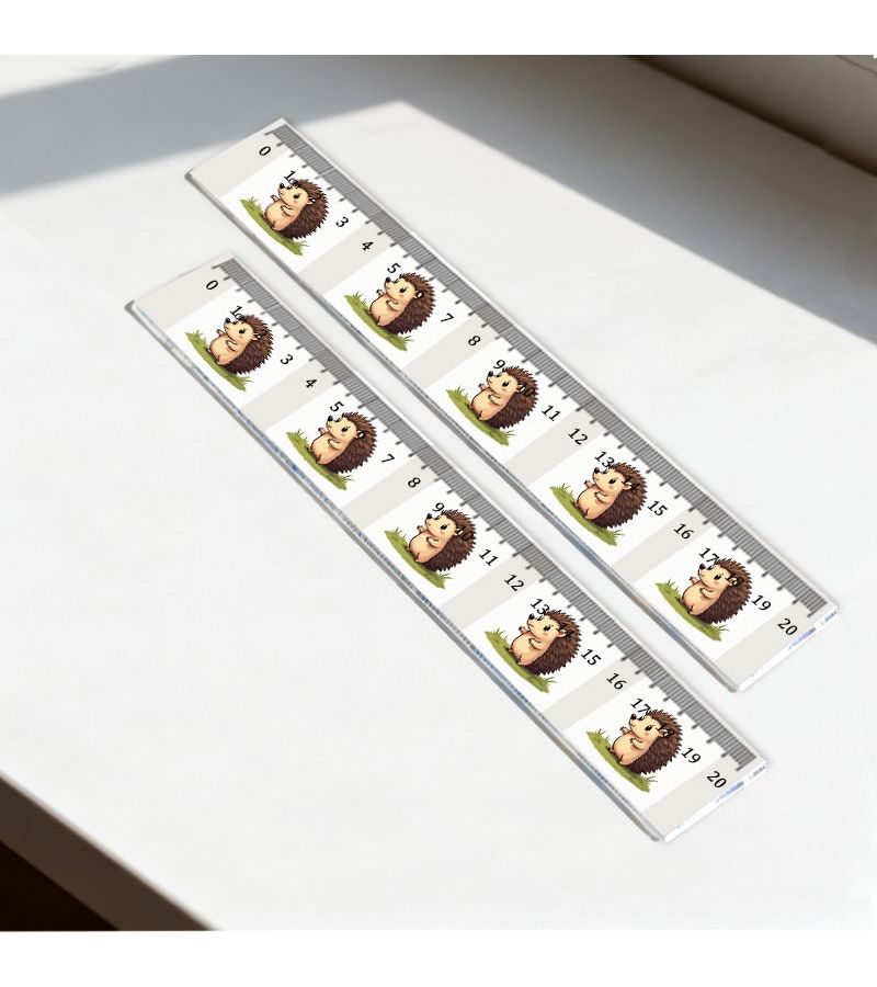 1pc 7.87 Inch Plastic Straight Ruler ABS Resin Cute Hedgehog Pattern Practical Measuring Tool For Office And Daily Use High Quality Stationery - Image 5