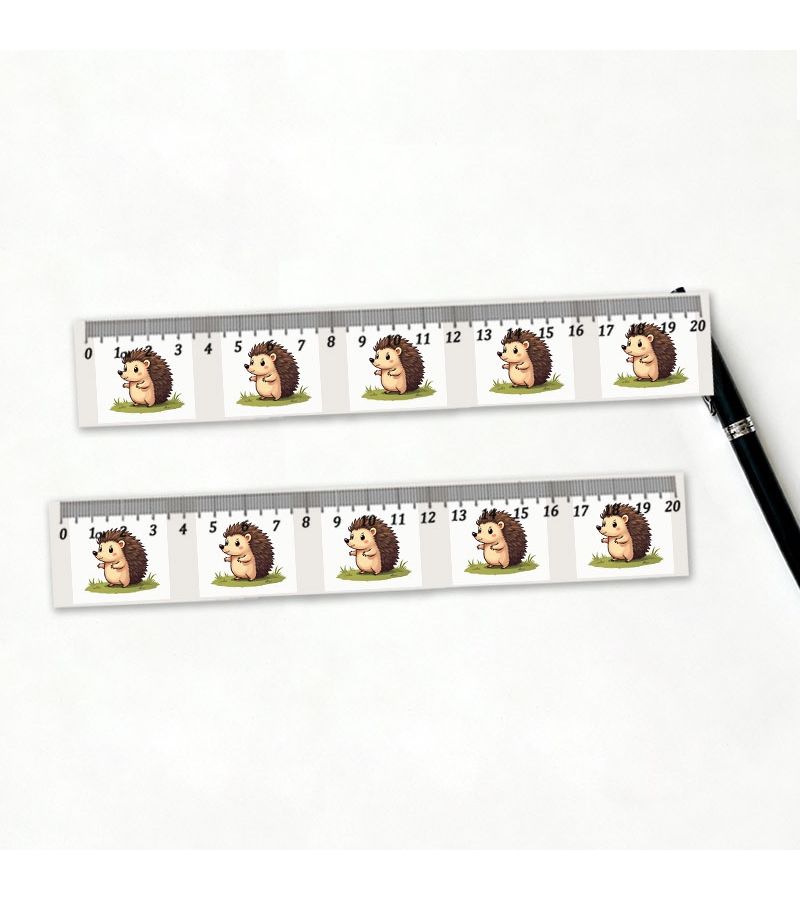 1pc 7.87 Inch Plastic Straight Ruler ABS Resin Cute Hedgehog Pattern Practical Measuring Tool For Office And Daily Use High Quality Stationery - Image 1