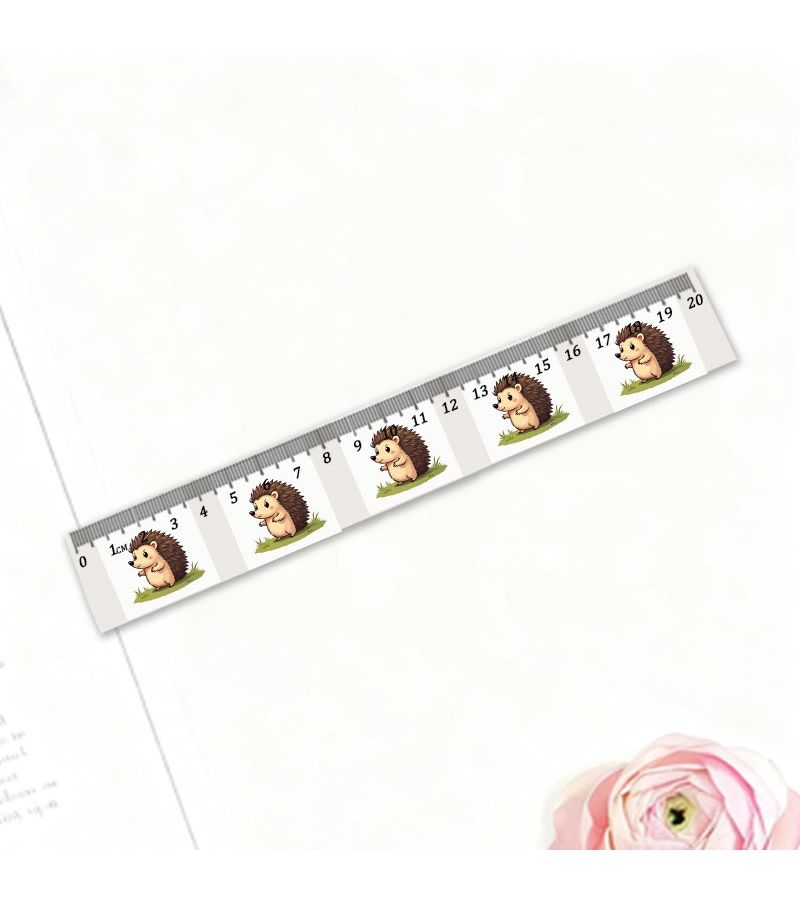 1pc 7.87 Inch Plastic Straight Ruler ABS Resin Cute Hedgehog Pattern Practical Measuring Tool For Office And Daily Use High Quality Stationery - Image 4