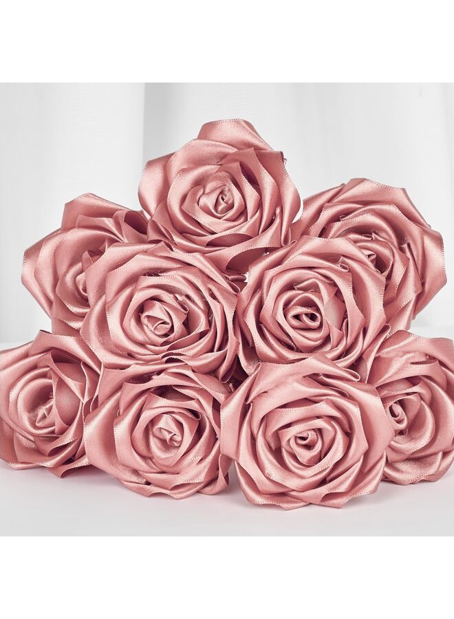 ribbon, pure polyester fabric ribbon, suitable for making roses, gift packaging, wedding decorations, crafts, bows (bean paste powder) - Image 5