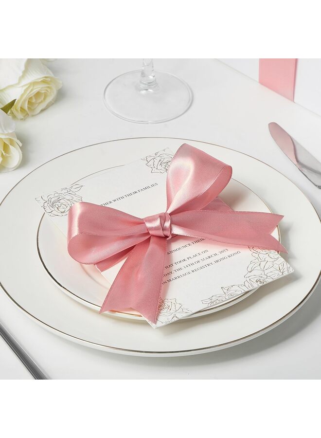 ribbon, pure polyester fabric ribbon, suitable for making roses, gift packaging, wedding decorations, crafts, bows (bean paste powder) - Image 4