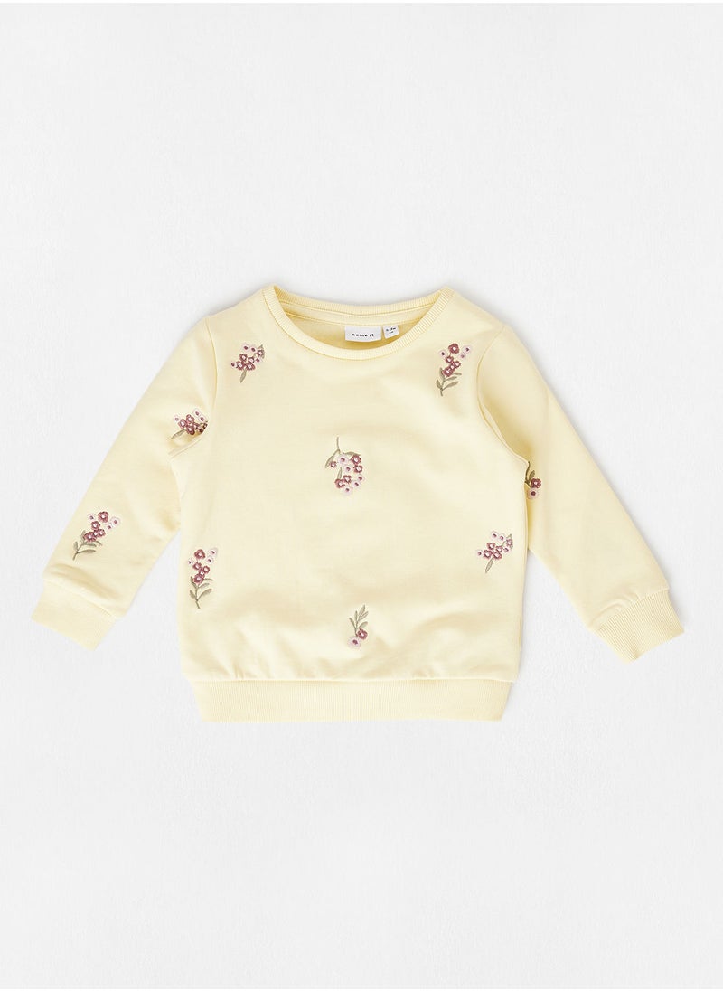 NAME IT - Kids Embroidered Floral Sweatshirt - Image 1