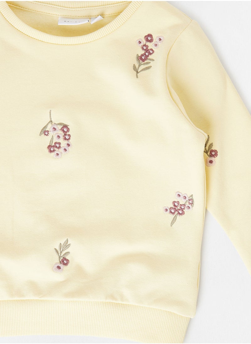 NAME IT - Kids Embroidered Floral Sweatshirt - Image 1