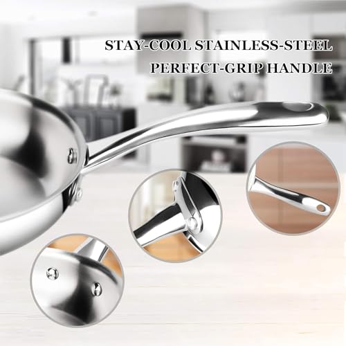 Regalo Stainless Steel Triply Dishwasher Safe Fry Pan/Cookware (20cm-1ltr) - Image 3