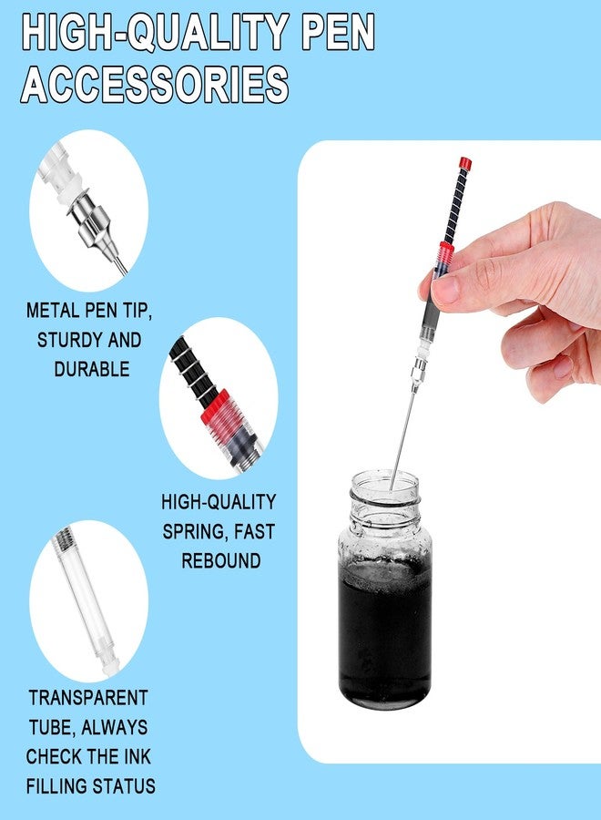 Andibro 6 Pack Fountain Pen Ink Syringe Filler, 3.4mm Bore Diameter Fountain Pen Spring Converter Ink Auxiliary Absorber Ink Filling Syring with Removable Blunt Needle Tip for Fountain Pen - Image 3
