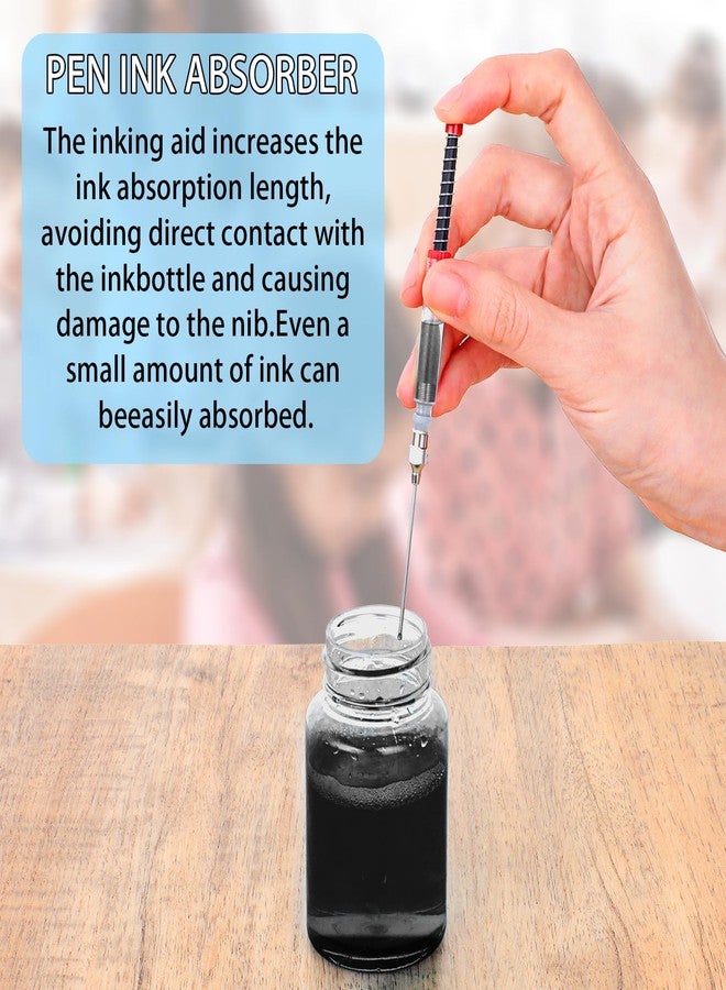 Andibro 6 Pack Fountain Pen Ink Syringe Filler, 3.4mm Bore Diameter Fountain Pen Spring Converter Ink Auxiliary Absorber Ink Filling Syring with Removable Blunt Needle Tip for Fountain Pen - Image 5
