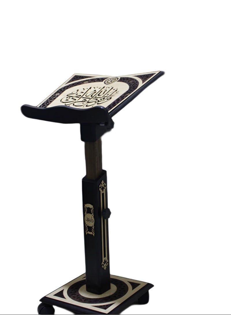 REBENUO Quran stand Damascus embossed” made of high quality wood (I entrust my affair to Allah) - Image 2